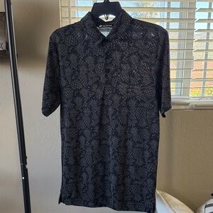 Travis Mathew Black Pineapple Polo Shirt Men Size S